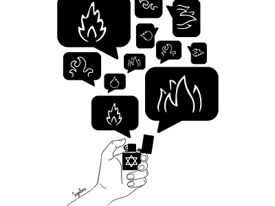The burning discourse blackandwhite branding branding design concept design drawing fire fireart graphic illustration illustration art illustrations illustrator israel israel illustrator light