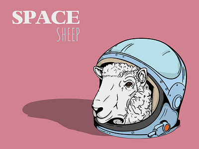 Space Sheep Shot animal artwork creative graphic design poster sheep space vector