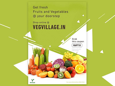 Flyer for vegvillage.in flyer fruits online store vegetables