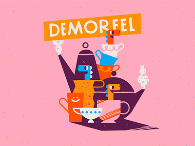 New demo options 🦕 color palette colors cups demo dino dinos dinosaur dinosaurs illustration intro reel tea teapot texture