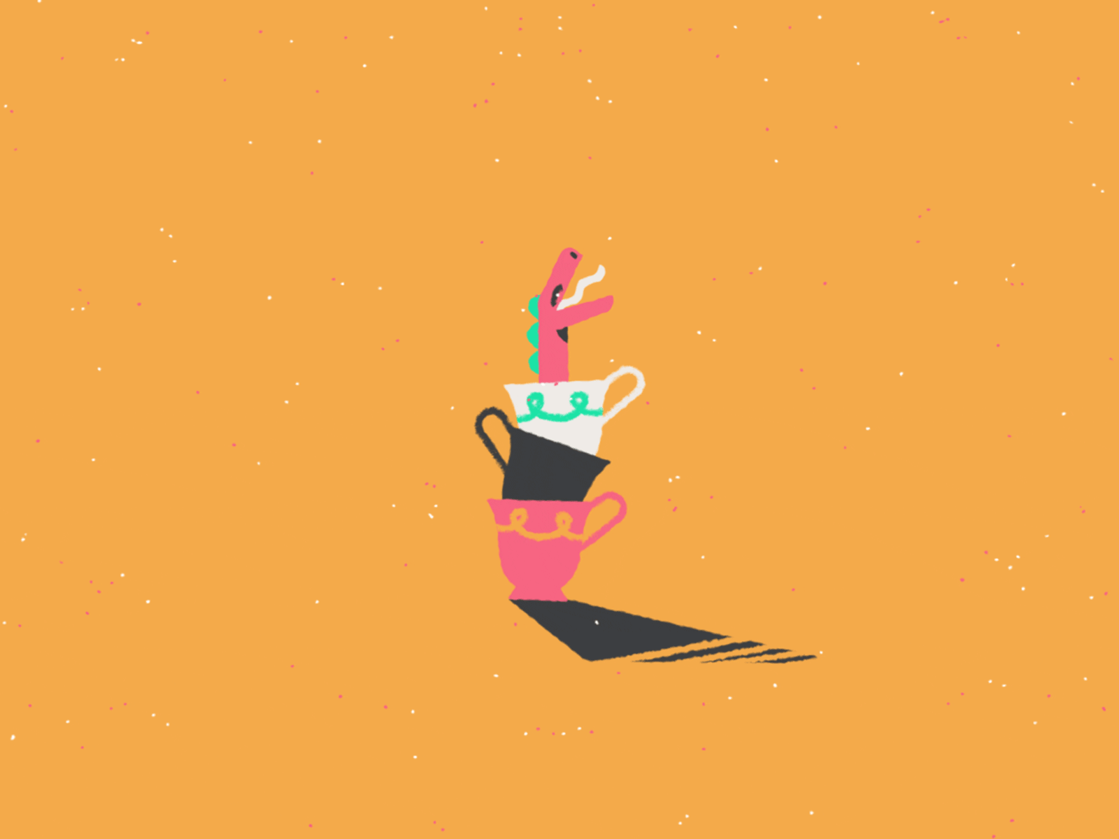 Logo update 2d 2d animation adobe illustrator after effects animation character design dino dinosaur illustration tea tea cup teacup texture