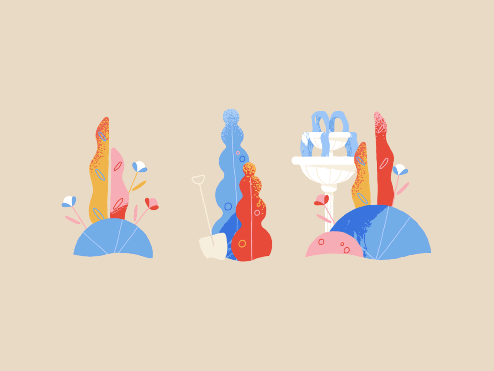 Fountain garden by Dinos&Teacups on Dribbble