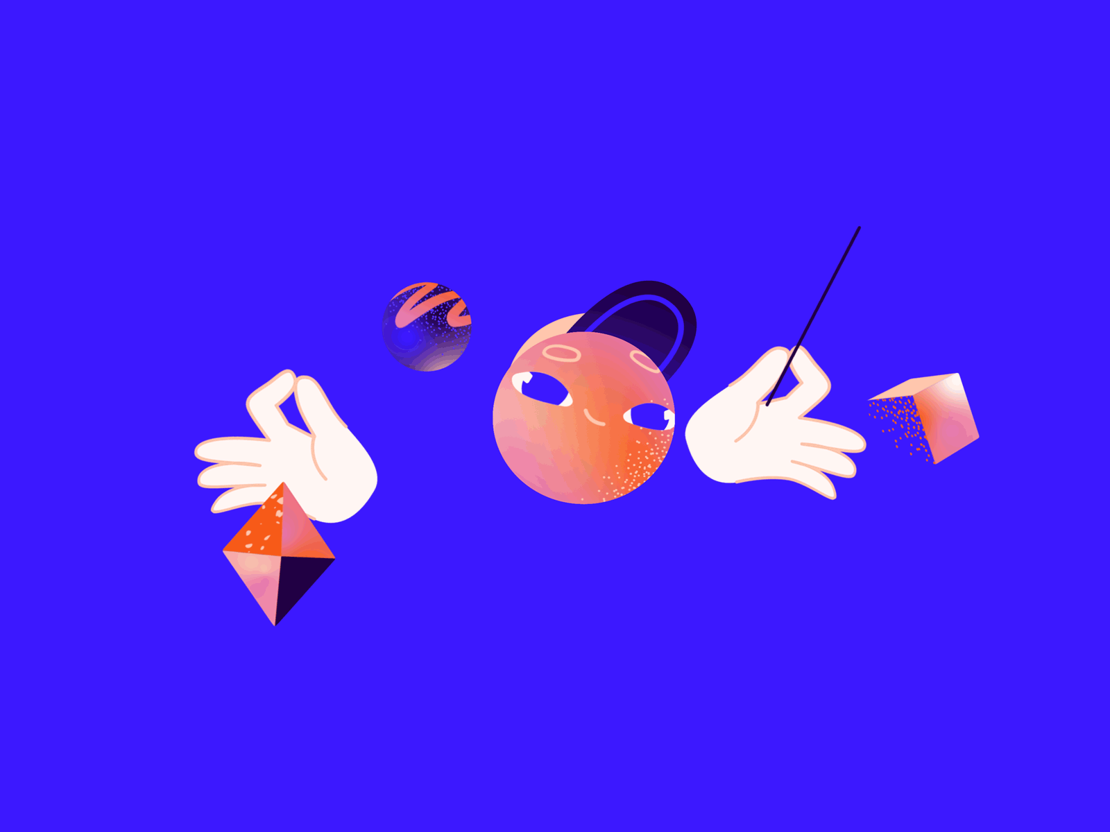 Little maestro 2d animation animation character animation character design flying illustration juggle juggling maestro music rotating rotation spinning texture