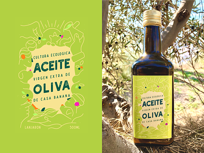 Casa Banana olive oil bottle character design dogs fruit illustration nature olive olive oil sticker sticker design tree
