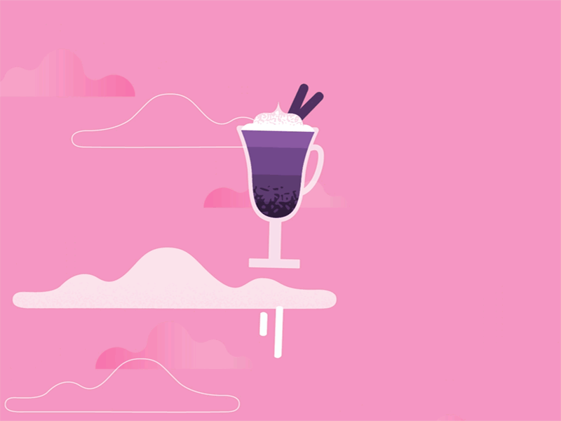 Flying coffee scene animation cafeine clouds coffee explainer video explainer videos flight float fly heaven illustration morning pink sky storyboard texture