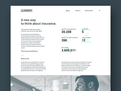 ELEMENT design element finleap fintech illustration insurance insurtech interaction landing page ui ux