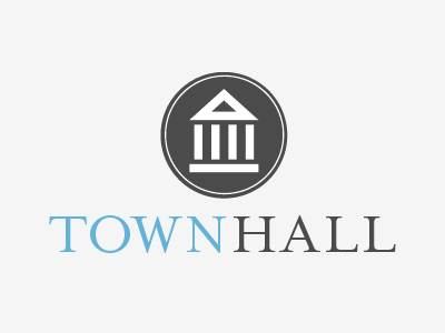 Town Hall black blue grey hall logo town
