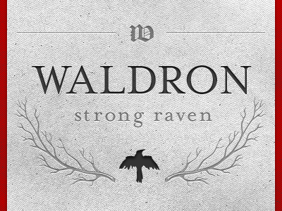 WALDRON black grey lastname raven rebound red strong waldron white