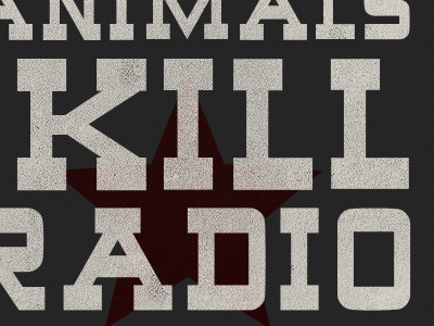 KILL RADIO black grey kill radio star tan