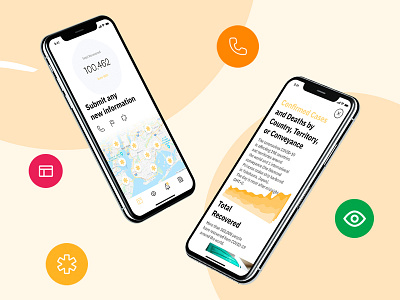 🦠 Virus Tracking for 🎨 Uplabs Challenge animation app clean covid map tracking virus virus tracking