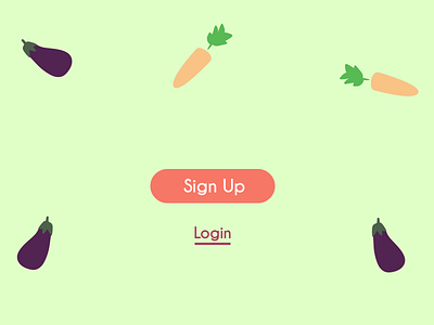 Daily UI Challenge: 001 Sign Up Page 001 dailyui illustration sketch vegetables