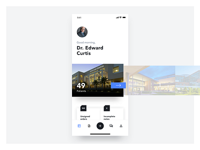 Healthcare management app app clean debut design healthcare illustration ios11 iphone iphone x medical mobile ui ui ux uiux ux