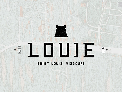 Louie bear bear logo branding design illustration logo logo design logodesign louie missouri restuarant saint louis st louis stl typeface typography
