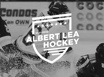 ALBERT LEA HOCKEY ASSOCIATION LOGO apparel design branding design hockey hockey logo hockey puck hockey stick illustration logo logo design logodesign