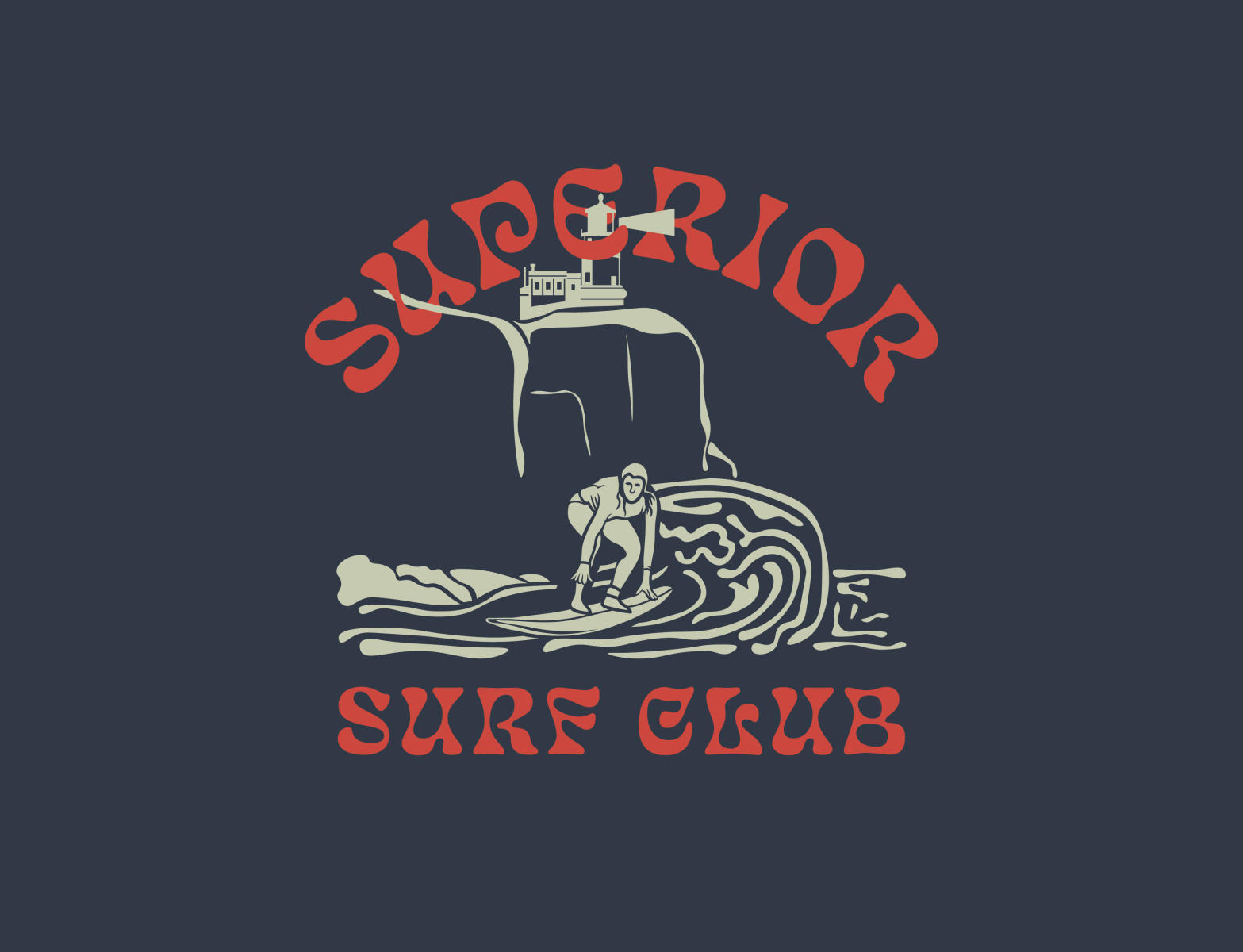 Superior Surf Club Logo Lockup by Taylor Friehl on Dribbble