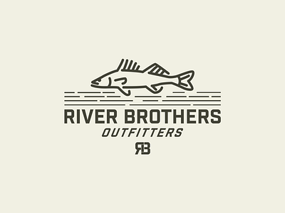 River Brothers Outfitters Spring 2022 branding design fish fish logo fishing fishing logo hunting illustration lake logo logo design logodesign minnesota outdoor badge outdoors river trout typography vector