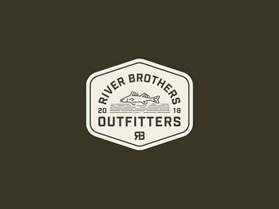 River Brothers Outfitters Spring 2022 branding deer design fish fisherman fishing badge fishing logo fishing patch hunting hunting logo illustration logo logo design logodesign minnesota outdoor badge outdoor patch patch