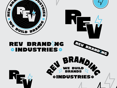 REV Branding Industries Re-Brand Concept #1 agency bolt branding design illustration lighting logo logo design logodesign type typography vector