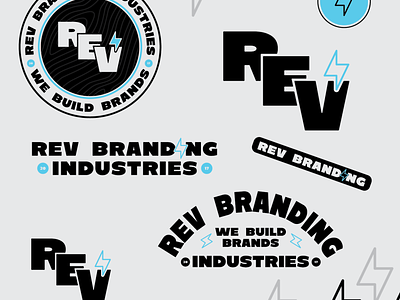 REV Branding Industries Re-Brand Concept #1 agency bolt branding design illustration lighting logo logo design logodesign type typography vector