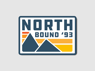 NORTH BOUND '93 apparel hat hats logo logo design logodesign mountains patch patch design patch logo patches patchwork