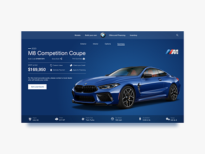 Summary after Car Configurator bmw design pdp ui ux webdesign