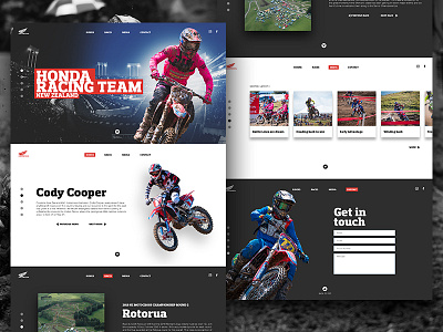 Honda Racing Team Single Page Website honda interface landing page motocross new zealand ui web design website