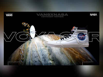 VANSxNASA - Voyager Series Landingpage adobe xd astronomy clean clothing dark design ecommerce fashion jupiter mankind nasa planet space ui ux vans voyager web web design website