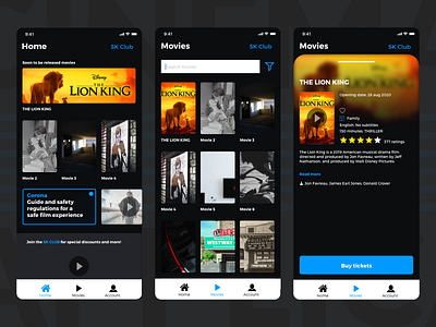 Cinema App [1] app application cinema design film films ios movie movies theatre ui ux