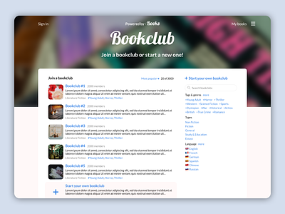 Bookclub website book book app book club book review bookclub books bookstore design goodreads review ui ui ux ui design ux website