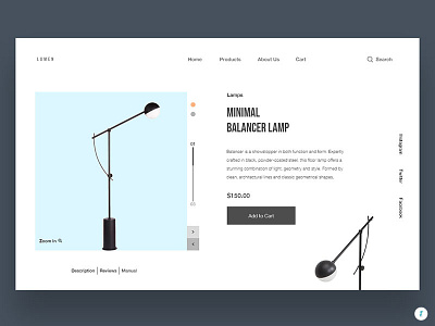 Minimallamp design designer dribbble interface landing page ui ui design ux webpage wireframe