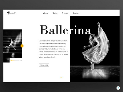 Ballerina concept interactive landing page landingpage minimal minimalism typography ui uidesign uidesigner uiux userinterface ux webpage