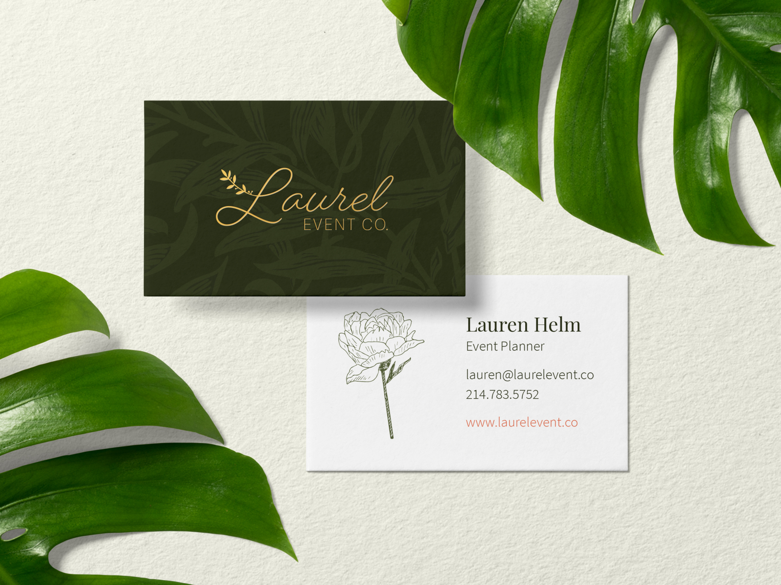 Laurel Event Co. Business Cards by Adam Helm ⎈ on Dribbble