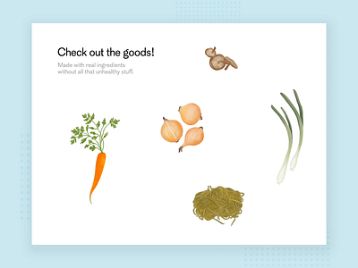 Hover Animation - Common Foods animation animation design design floating food hover illustration noodles nutrition principle ramen ui ux vegetables web website