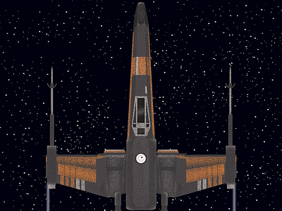 Poe Dameron's Resistance X-Wing fan art illustration space star wars textures