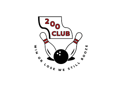 200 Club badge bowling design illustration lockup type typography vector