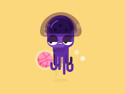 Hello 2018 debuts dribbble hello jellyfish octopus purple sea shot