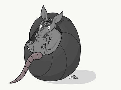 Anxious Armadillo animal alphabet anxiety armadillo illustration