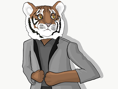 Trendy Tiger adobedraw animal cartoon drawing illustration stylish tiger trendy