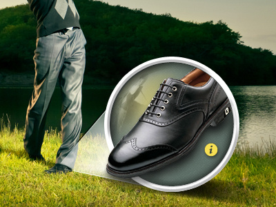 Golf Shoe Feature circle golf icon information show slider slideshow web