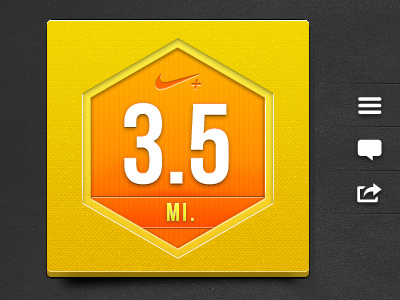 3.5 Miles with Nike+ badge miles nike nike plus nike running orange running