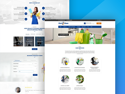 Oke Clean - Layanan jasa pembersihan berbasis online design ui ux web website