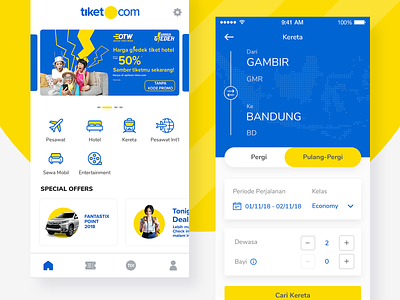 Tiket.com App Redesign app branding design mobile apps ui ux
