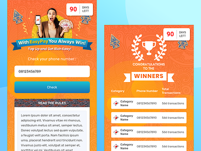 Competition Page (Mobile Site) marketplace mobile apps ui website
