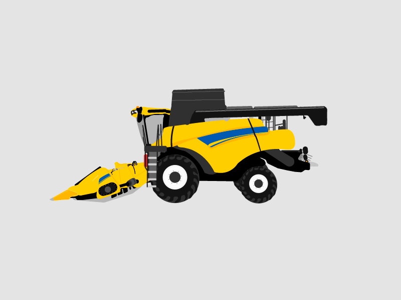 Harvester animation after effects ai harvester icons illustration illustrator new holland ui ux yellow