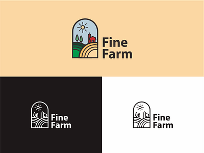 Fine Farm clean farm fine food line logo minimalist restaurant simple