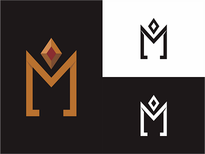 V M logotype crown gems king logo monogram queen simple