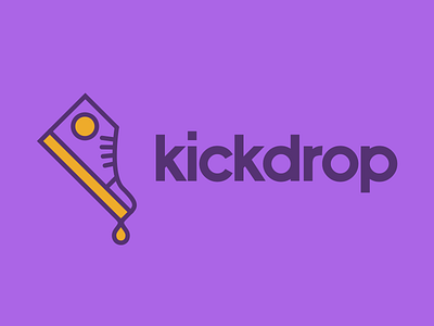 Kickdrop Logo branding drop kickdrop kicks line logo orange purple shoe typography