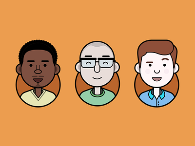 Kickdrop Team about heads illustration kickdrop orange people team vector