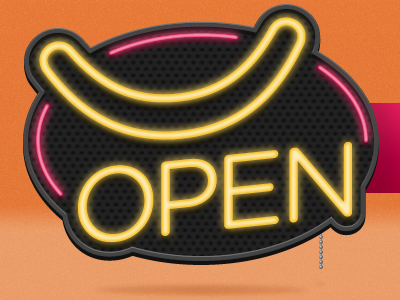 Light Em' Up illustrator neon lights open photoshop smile