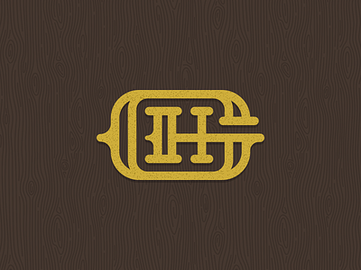 Gobbler's Hollow Monogram 2 illustration monogram type typography wood grain